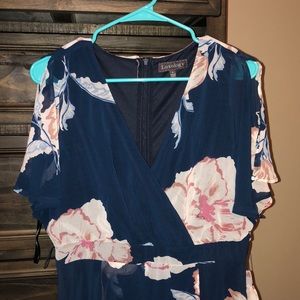 Navy blue sheer dress